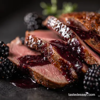 PanSeared backstrap recipe Blackberry Port Wine Magic Recipe Card