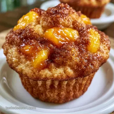 Peach Cobbler Muffins for 12 Servings Recipe Card