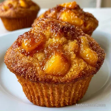 Peach Cobbler Muffins in 45 Minutes Recipe Card