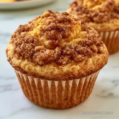 Peach Crumble Muffins in 30 Minutes Recipe Card