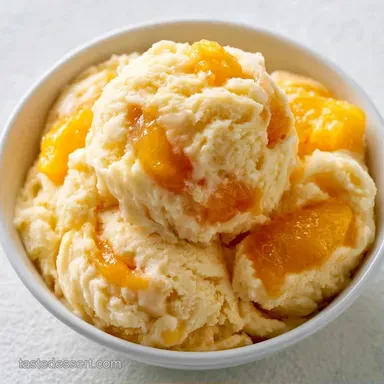 Cream Ice Cream with Fresh Peaches Recipe Card