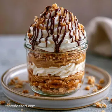 Salted Peanut Butter Chocolate Jars Recipe Card