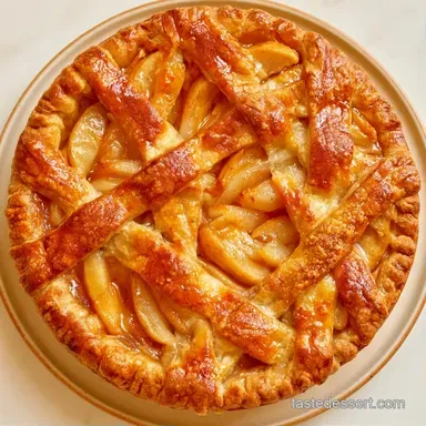 Pear and Apple Pie for 10 Servings Recipe Card