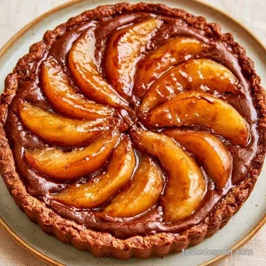Pear Chocolate Tart for 8 Slices Recipe Card