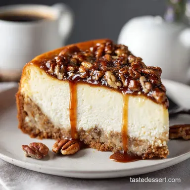 Pecan Pie Cheesecake Coffee Cake Make-Ahead Recipe Card