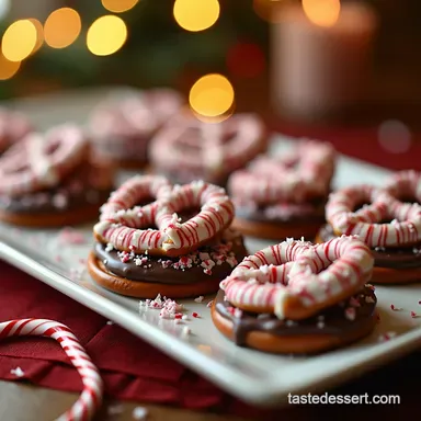 Peppermint Bark Pretzels Easy Christmas Treat Recipe Card