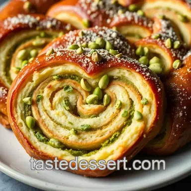 Pistachio Swirl Babka presentation