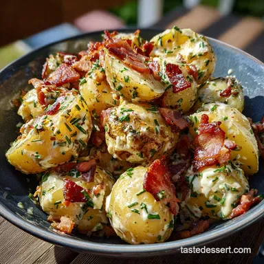 Best New Potato Salad for Grilling Tarragon Bacon Sides for BBQs Recipe Card