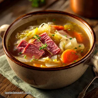 Corned Beef and Cabbage Soup: Proper, Hearty, Old-Fashioned Recipe Recipe Card