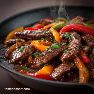 Pepper Steak Recipe: Wok-Seared Beef in a Savoury, Glossy Sauce Recipe Card