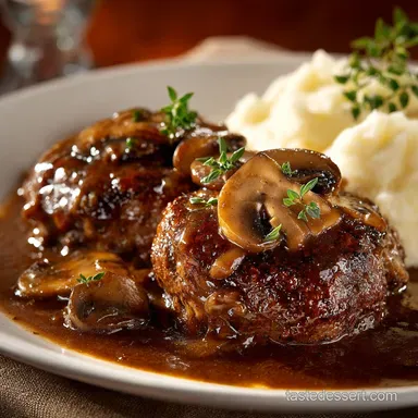 Salisbury Steak with Mushroom Gravy: Rich, Deep-Dish Gravy Recipe Card