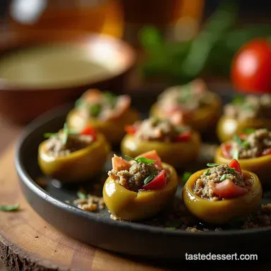 The Sicilian Kiss Savoury Herb Prosciutto Stuffed Olives Recipe Card