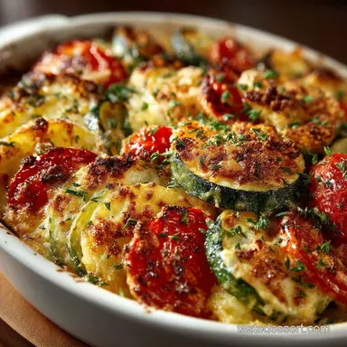 Foolproof Crispy Zucchini Tomato Gratin The WaterFree Secret Recipe Card