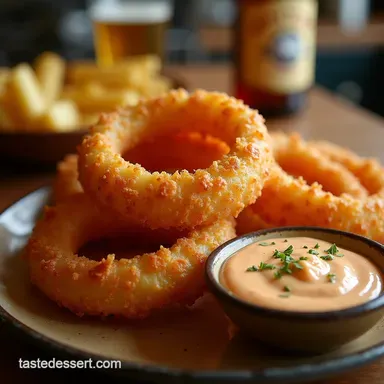 Best Crispy Onion Rings with Zesty Smoked Paprika Aioli Recipe Card