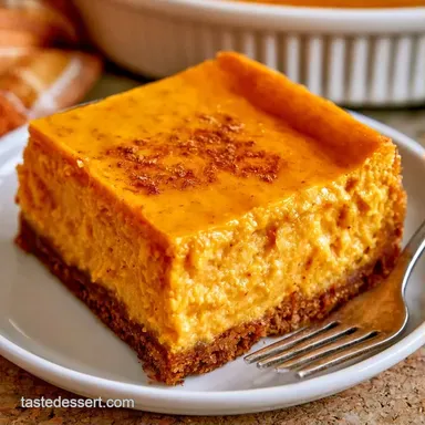 Pumpkin Cheesecake Bars with Gingersnap Recipe Card