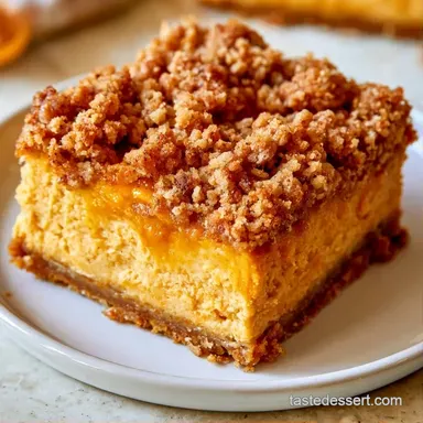Pumpkin Cheesecake Streusel Bars for 24 Recipe Card