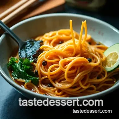 Quick and Tasty Ramen Noodles with Savory Seasoning presentation
