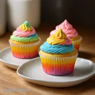 Rainbow Cupcakes with Vanilla Cloud My Brightest Bake Recipe Card