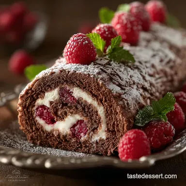Raspberry Chocolate Cake Roll: Elegant Roulade Recipe for Holidays