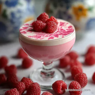 Pink Cocktail Perfect for Galentine's Day with Raspberry in 10 Minutes Recipe Card