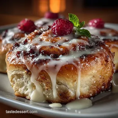 Jammy Raspberry Swirl Sweet Rolls with Lemon Glaze Recipe Card