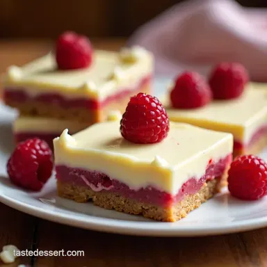 Raspberry White Chocolate Shortbread Bars Easy Bliss Recipe Card