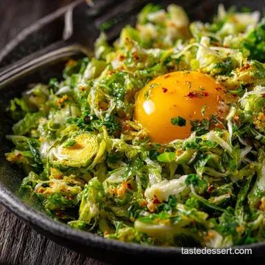 Raw Brussels Sprout Salad with Grated Egg The Crunchy Shredded Secret Recipe Card
