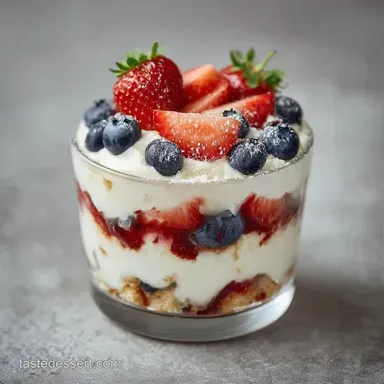 Red White and Blue Dessert in 20 Minutes Recipe Card