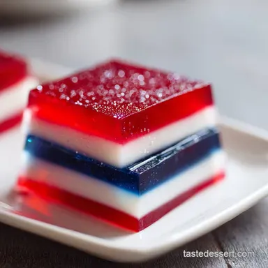 Red White Blue Jello: Layered Creamy Dessert for 24 Servings
