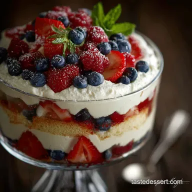 The Regal Red White and Blue Trifle Creamy Mascarpone Berry Recipe Recipe Card