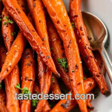 Roast Carrots with Sweet Spicy Glaze presentation