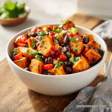 Sweet Potato Taco Bowl with Black Beans in 45 Minutes Recipe Card
