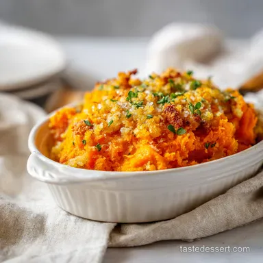 Sweet Potato Casserole with Pecan Crust Recipe Card