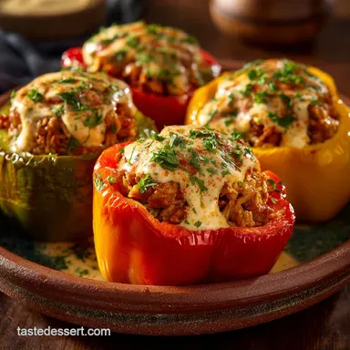 Santa Fe Turkey Stuffed Peppers: Healthy, Southwest-Style Dinner Recipe Card
