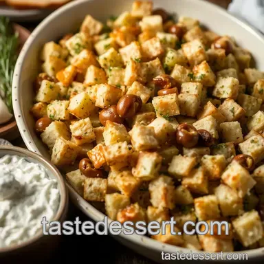 My Family's Favorite Sourdough Stuffing Recipe with Herbs & Chestnuts Recipe Card