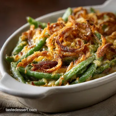 Southern Green Bean Casserole: The Worlds Best Scratch Recipe for Thanksgiving Recipe Card