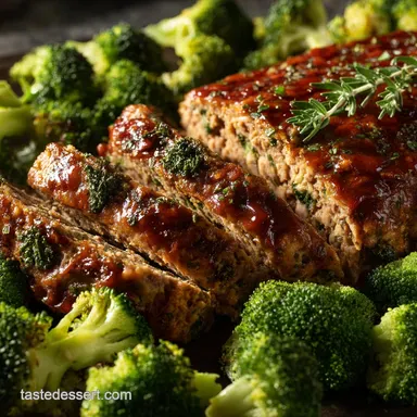 Sheet Pan Turkey Meatloaf and Broccoli Quick Healthy Weeknight Dinner Recipe Card