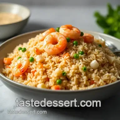 Shrimp Fried Rice: A Sizzling Seafood Delight presentation
