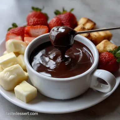 Chocolate Fondue Recipe: Silky Smooth Easy Dark Fondue Recipe Card