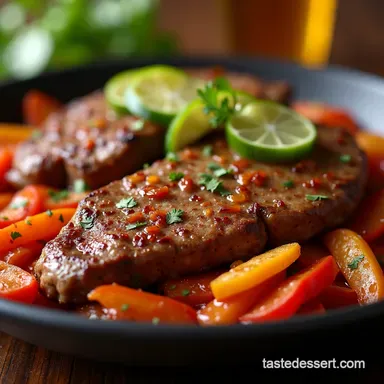 The Best RestaurantStyle Steak Fajitas Recipe Recipe Card