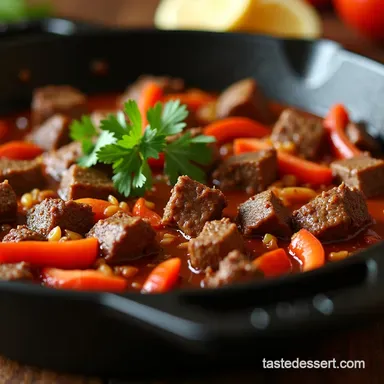Easy Sizzling Skillet Steak Pepper Fajitas Recipe Recipe Card