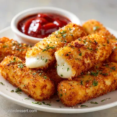 Skinny Baked Mozzarella Sticks: Ultra-Crispy Low Calorie Appetizer