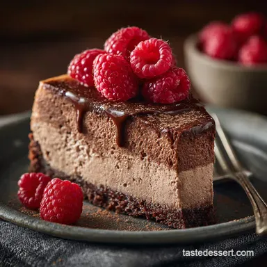 Skinny Chocolate Raspberry Cheesecake: Velvety, Guilt-Free Delight Recipe Card