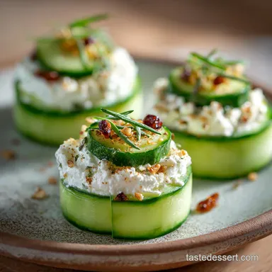 Skinny Appetizer Recipes: Whipped Feta Cucumber Bites Recipe Card