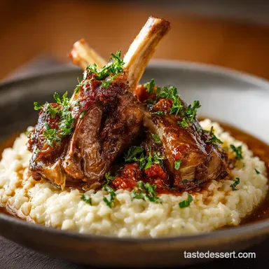 The Sunday Best SlowBraised Lamb Shanks with Creamy Parmesan Risotto Recipe Card
