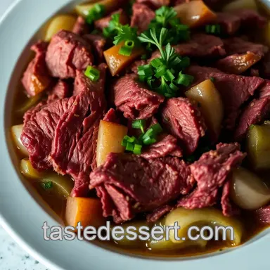 Slow Cooker Corned Beef and Cabbage presentation