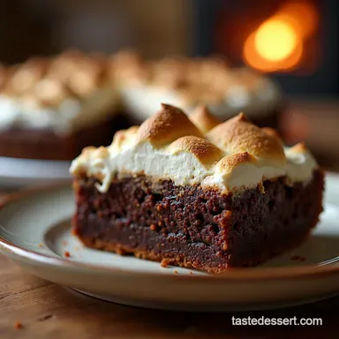 Ultimate Smores Brownie Pie Fudgy Toasted Recipe Card