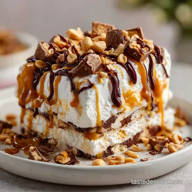 Snickers Ice Cream Cake for 12 Slices Recipe Card