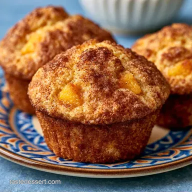 40-Minute Sour Cream Peach Muffins Recipe Card