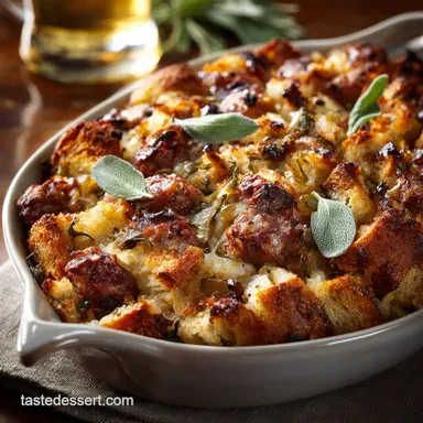 Thanksgiving Stuffing: Buttery Sourdough, Sausage, and Sage Casserole